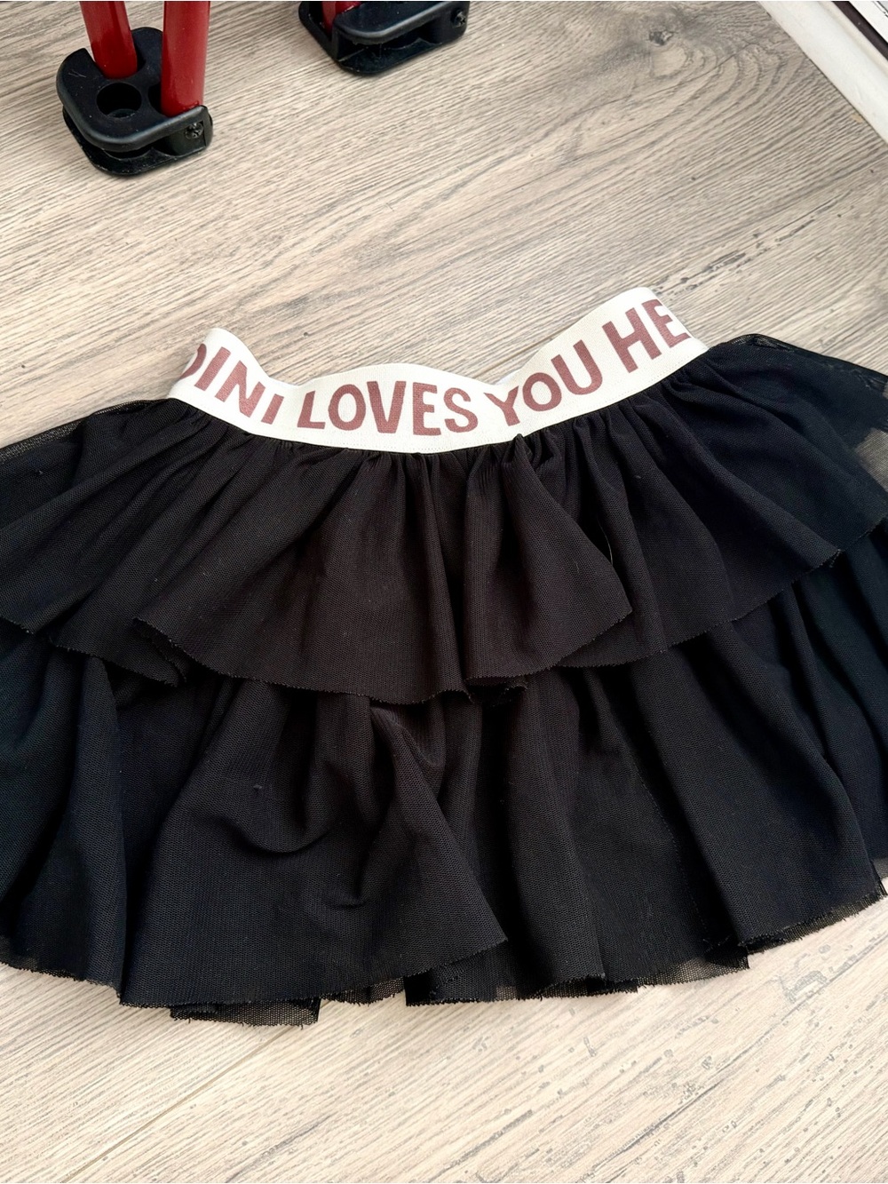 Mini Rodini 2-3 Years Black Skirt with Branded Waistband